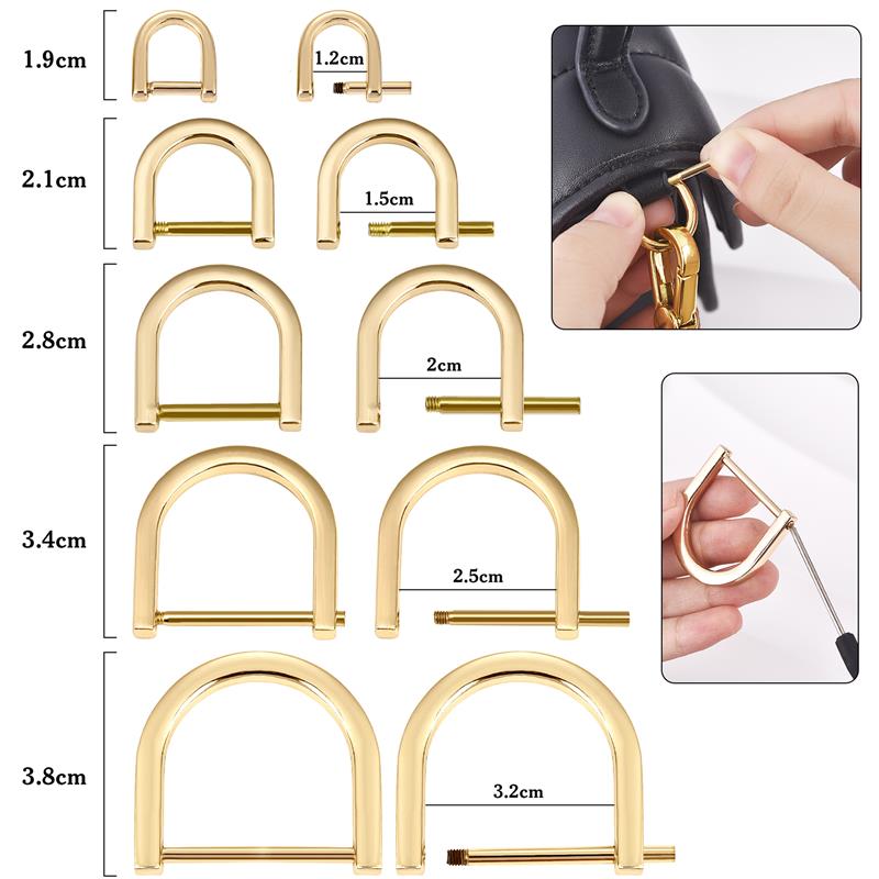 D Ring Strap - 2Pcs 0.9-3.2cm Metal Opening D Ring